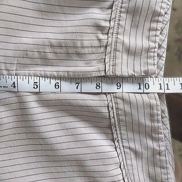 Vtg Tabi cropped mid-rise cream pinstripe summer ankle slacks - Picture 9 of 15